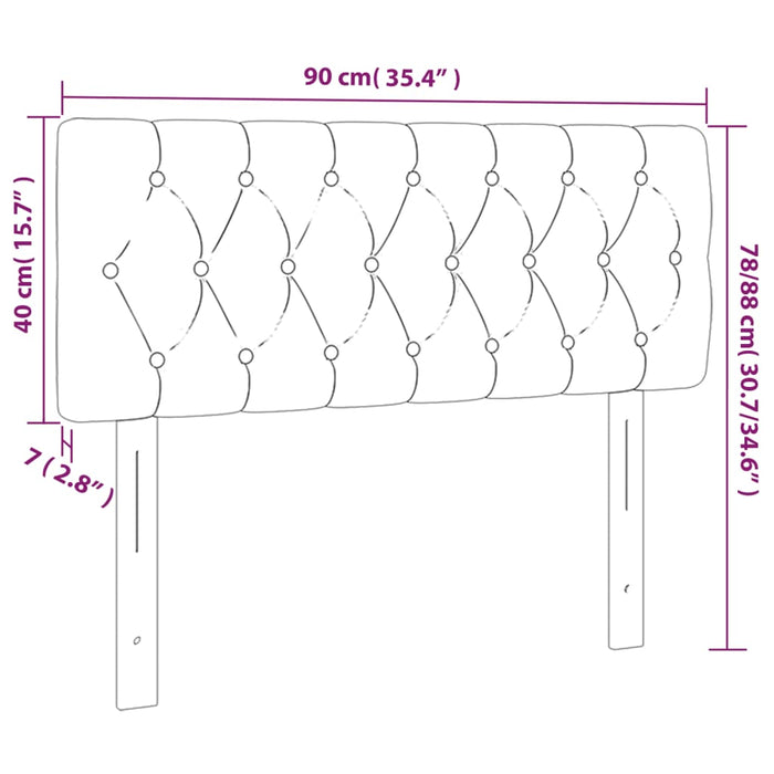 Hoofdbord LED 90x7x78/88 cm stof donkerbruin