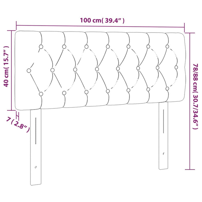 Hoofdbord LED 100x7x78/88 cm stof donkerbruin