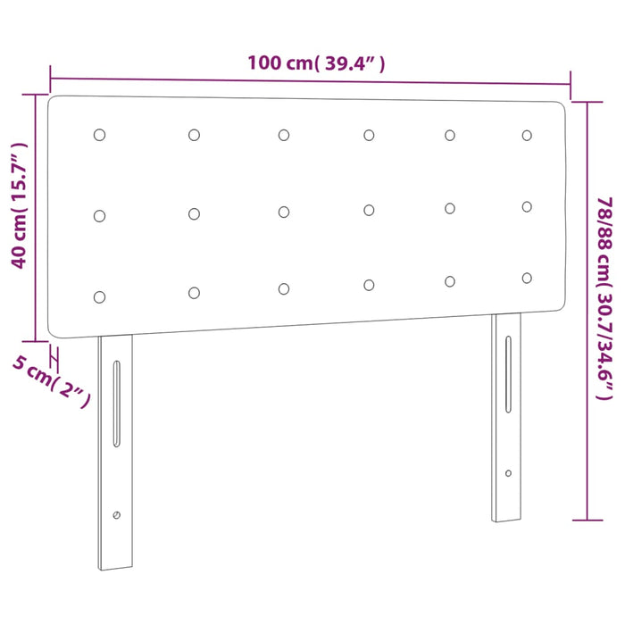Hoofdbord LED 100x5x78/88 cm stof donkerbruin