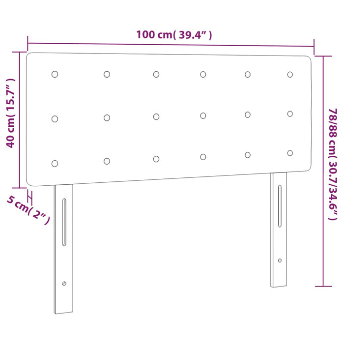 Hoofdbord LED 100x5x78/88 cm stof groen