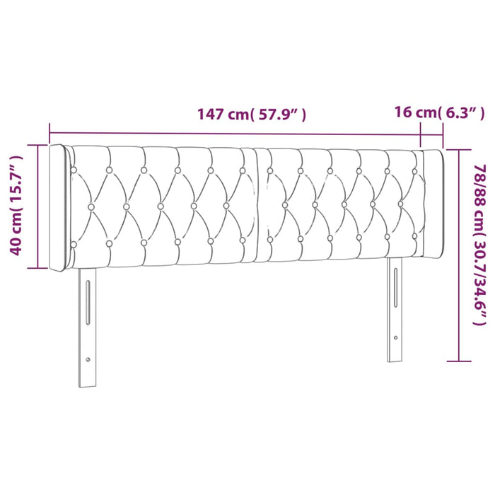 Hoofdbord LED 147x16x78/88 cm stof groen