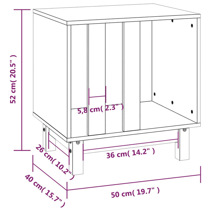 Hondenhok 50x40x52 cm massief grenenhout wit