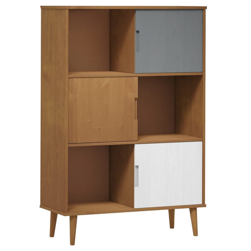 Boekenkast MOLDE 90x35x133,5 cm massief grenenhout bruin