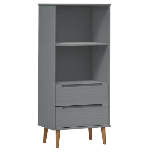 Boekenkast MOLDE 60x35x133,5 cm massief grenenhout grijs