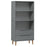 Boekenkast MOLDE 85x35x170,5 cm massief grenenhout grijs