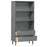 Boekenkast MOLDE 85x35x170,5 cm massief grenenhout grijs