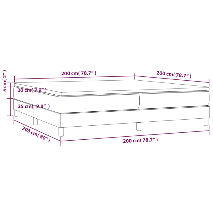 Boxspring met matras kunstleer zwart 200x200 cm