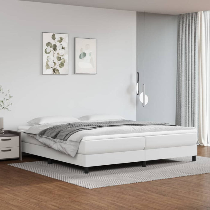 Boxspring met matras kunstleer wit 200x200 cm