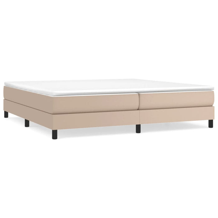 Boxspring met matras kunstleer cappuccinokleurig 200x200 cm