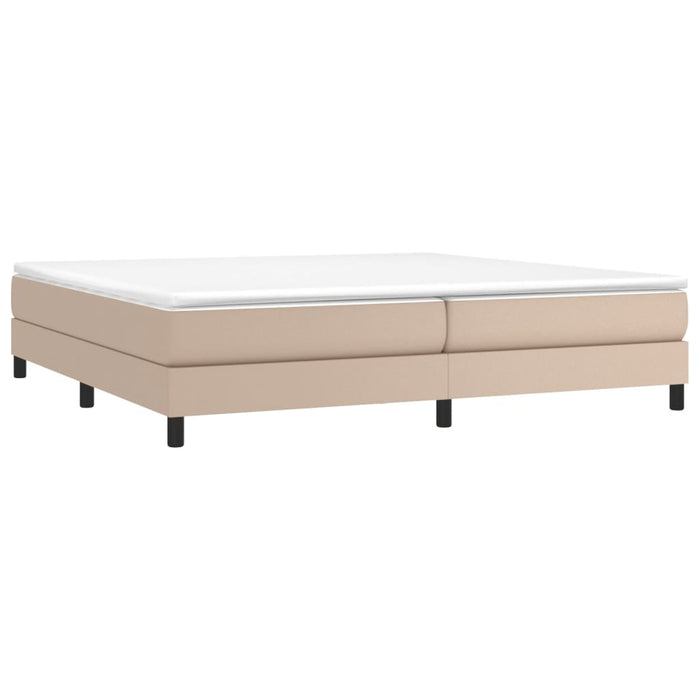 Boxspring met matras kunstleer cappuccinokleurig 200x200 cm