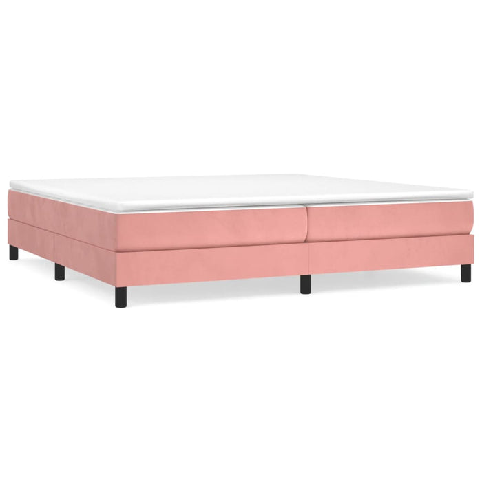 Boxspring met matras fluweel roze 200x200 cm