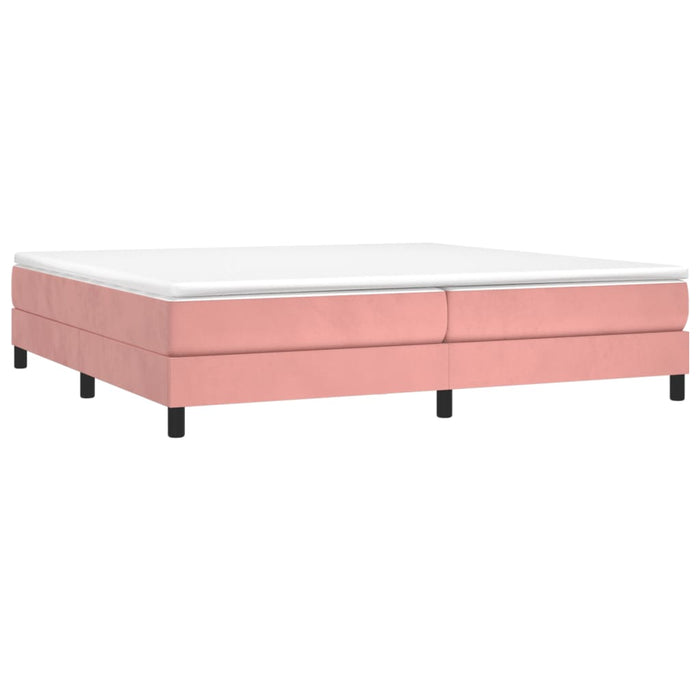 Boxspring met matras fluweel roze 200x200 cm