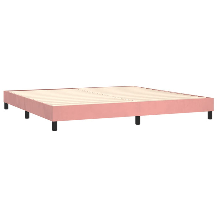 Boxspring met matras fluweel roze 200x200 cm