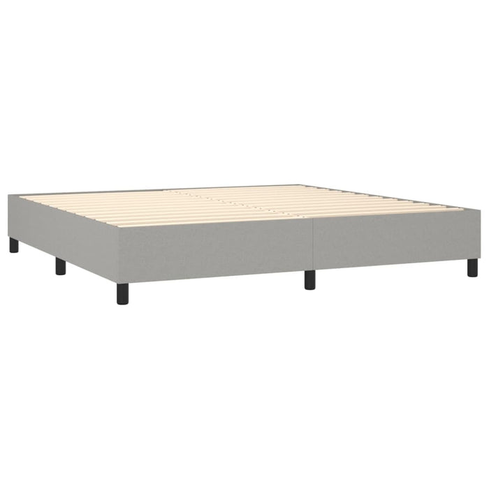 Boxspring met matras stof lichtgrijs 200x200 cm