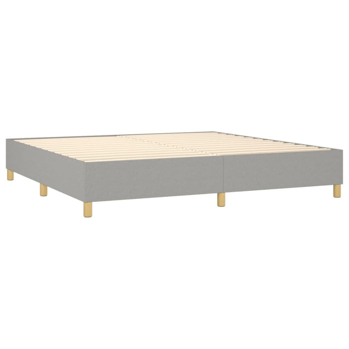 Boxspring met matras stof lichtgrijs 200x200 cm