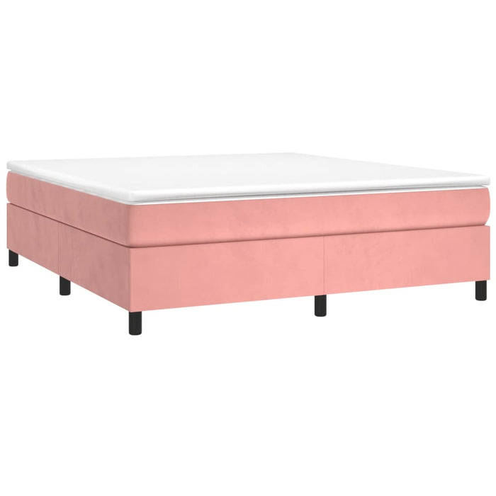 Boxspring met matras fluweel roze 200x200 cm