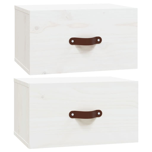 Nachtkastjes 2 st wandgemonteerd 40x29,5x22 cm wit