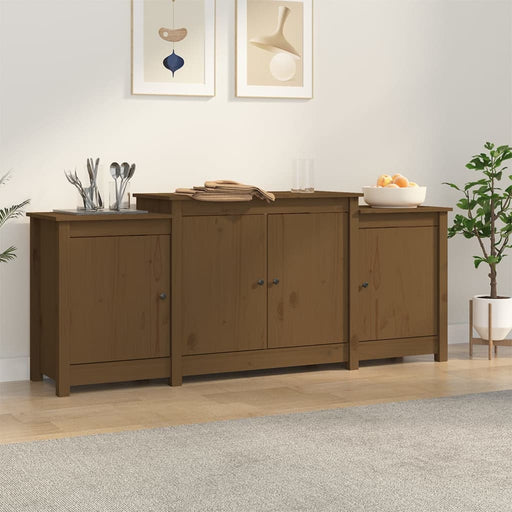 Dressoir 164x37x68 cm massief grenenhout honingbruin