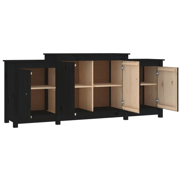 Dressoir 164x37x68 cm massief grenenhout zwart