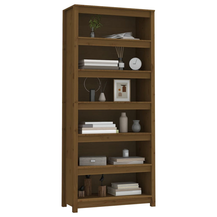 Boekenkast 80x35x183 cm massief grenenhout honingbruin