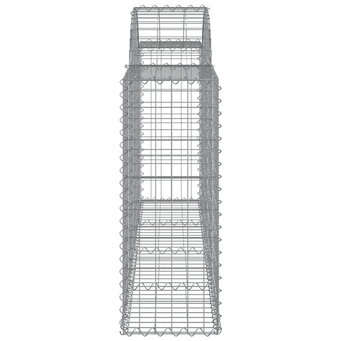 Schanskorven 4 st gewelfd 200x30x80/100 cm gegalvaniseerd ijzer