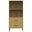 Boekenkast met 2 lades OSLO 60x35x128,5 cm massief hout bruin