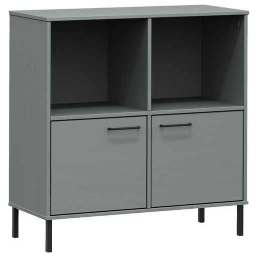 Boekenkast met metalen poten OSLO 90x35x90,5 cm hout grijs