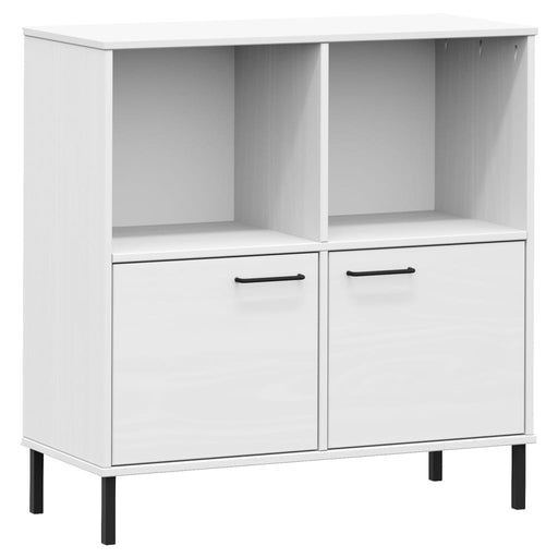 Boekenkast met metalen poten OSLO 90x35x90,5 cm hout wit