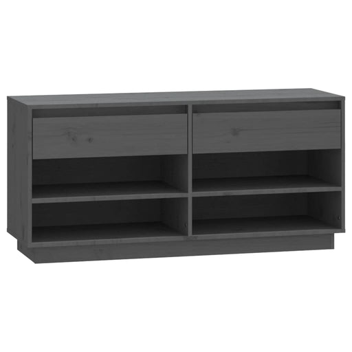 Schoenenkast 110x34x52 cm massief grenenhout grijs