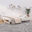 Slaapbank uitschuifbaar 2x(100x200) cm massief grenenhout wit