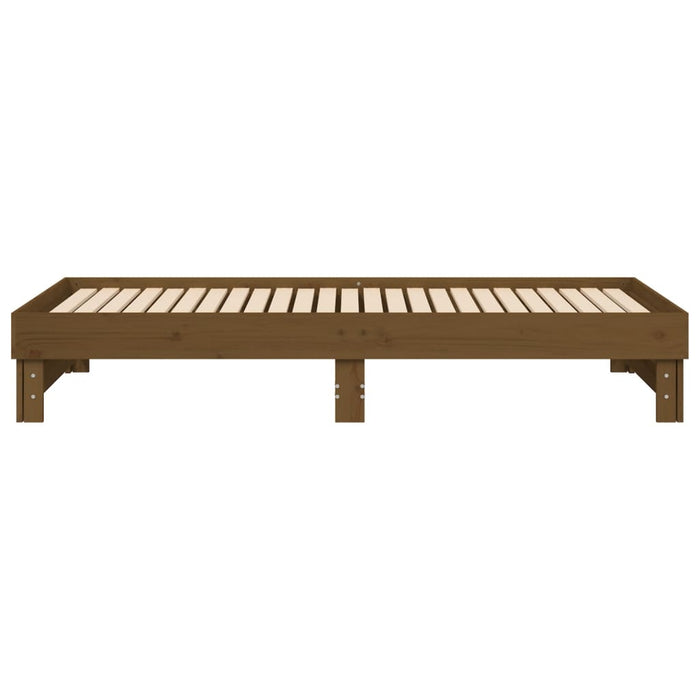 Slaapbank uitschuifbaar grenenhout honingbruin 2x(100x200) cm