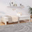 Slaapbank uitschuifbaar 2x(80x200) cm massief grenenhout wit
