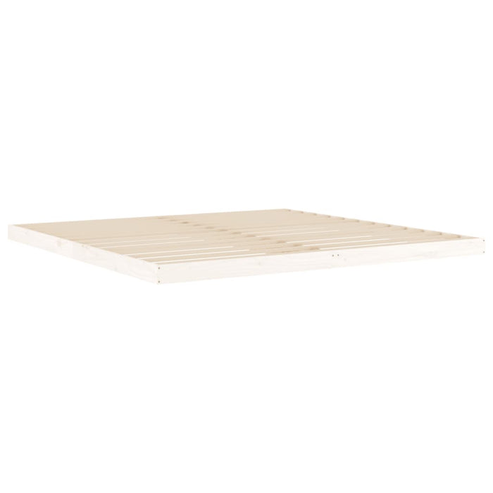 Bedframe massief grenenhout wit 200x200 cm
