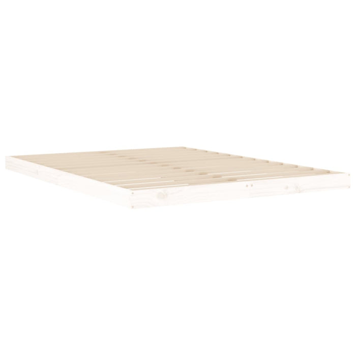 Bedframe massief grenenhout wit 140x190 cm
