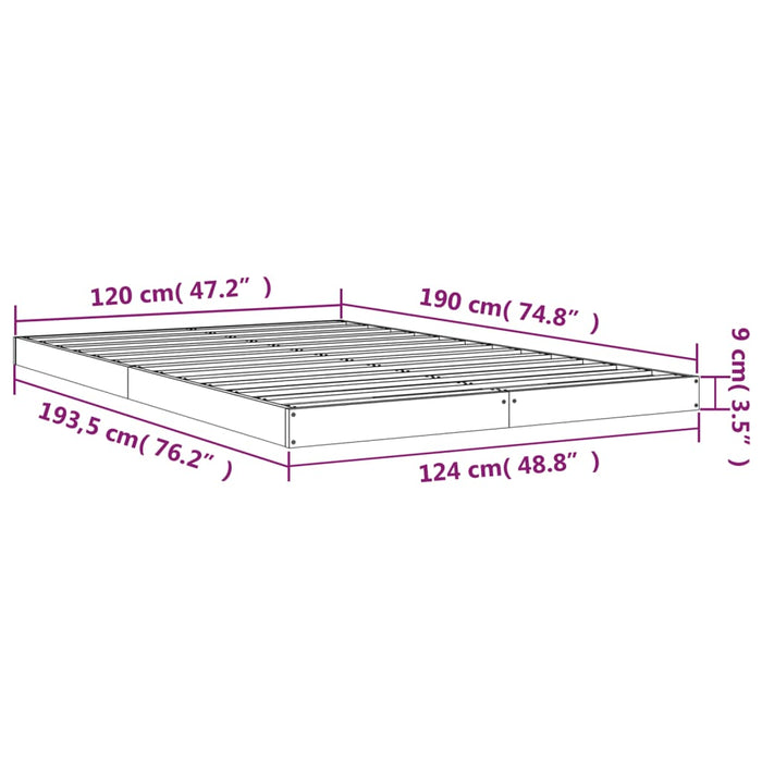 Bedframe massief grenenhout wit 120x190 cm 4FT Small Double