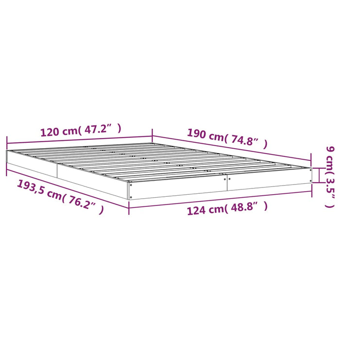 Bedframe massief grenenhout zwart 120x190 cm 4FT Small Double