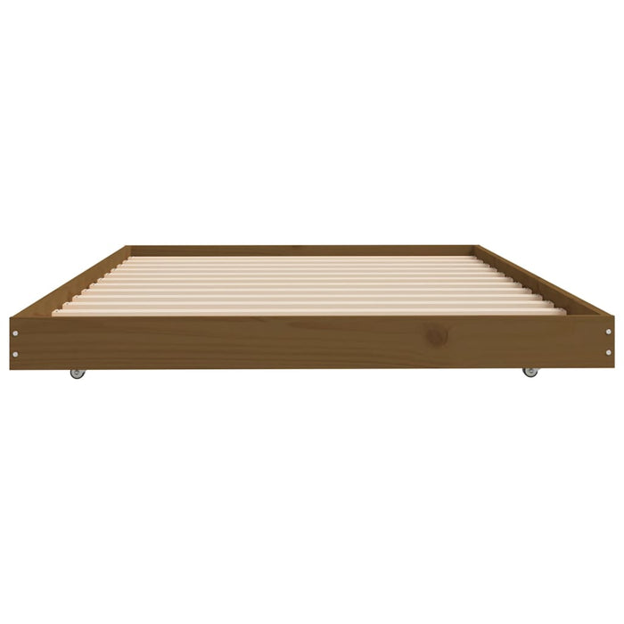 Bedframe massief grenenhout honingbruin 100x200 cm