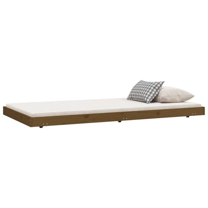 Bedframe massief grenenhout honingbruin 80x200 cm