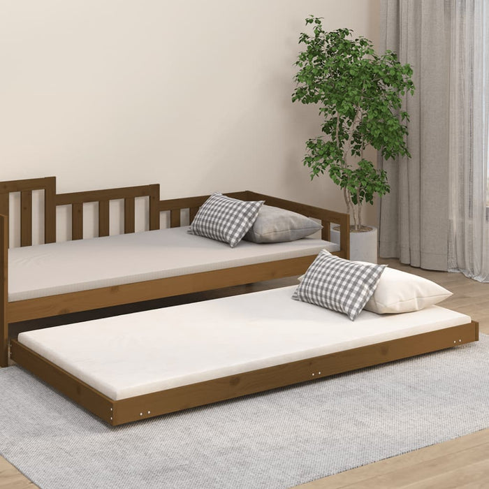 Bedframe massief grenenhout honingbruin 80x200 cm