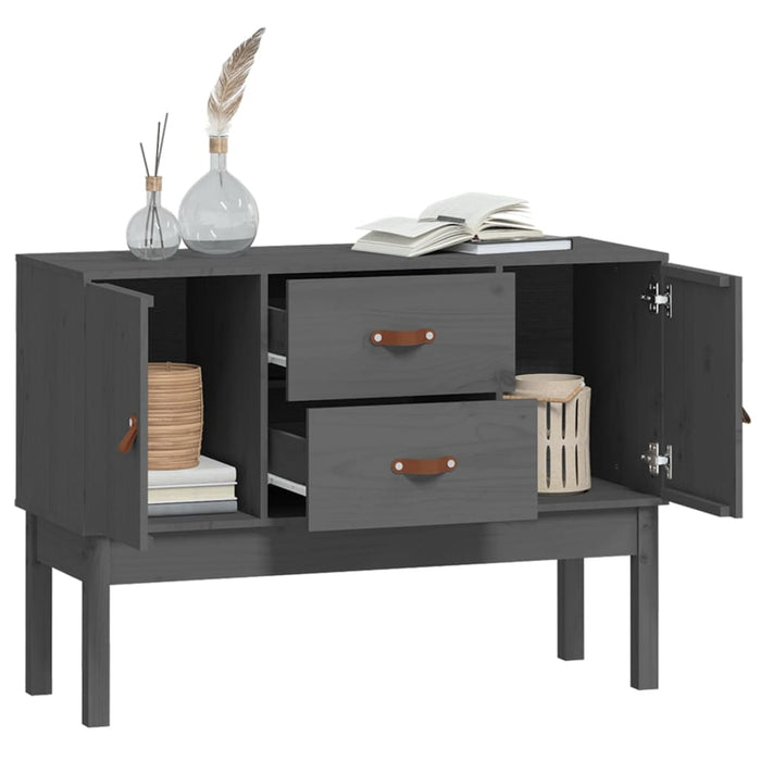 Dressoir 110x40x78 cm massief grenenhout grijs