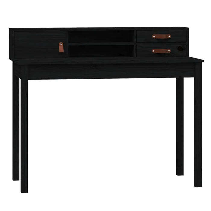 Bureau 110x50x93 cm massief grenenhout zwart