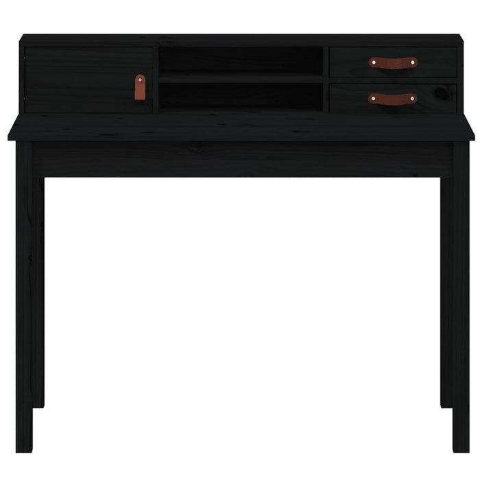 Bureau 110x50x93 cm massief grenenhout zwart