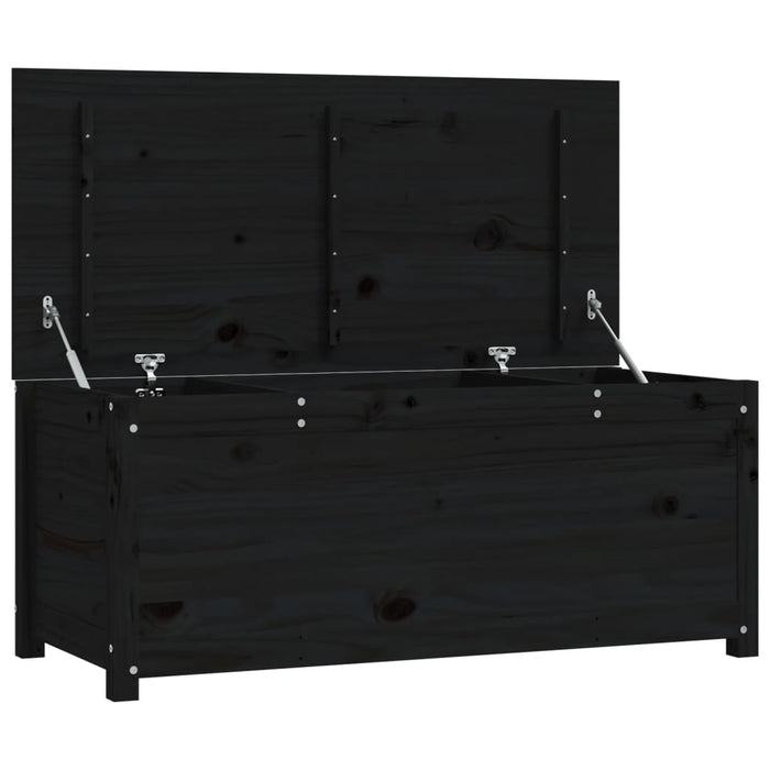 Opbergbox zwart 110x50x45,5 cm massief grenenhout