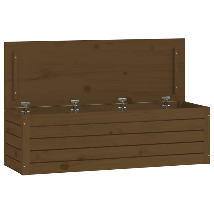 Opbergbox honingbruin 109x36,5x33 cm massief grenenhout