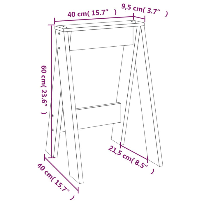 Krukken 2 st 40x40x60 cm massief grenenhout grijs