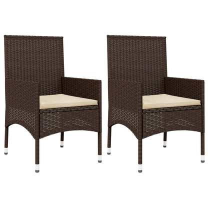 4-delige Loungeset met kussens poly rattan bruin