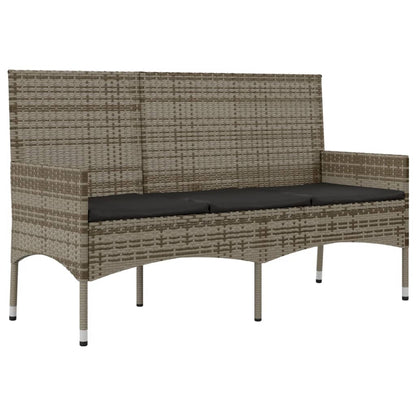 4-delige Loungeset met kussens poly rattan grijs