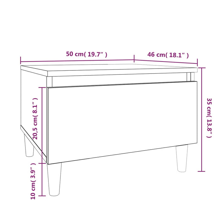 Bijzettafel 50x46x35 cm bewerkt hout zwart