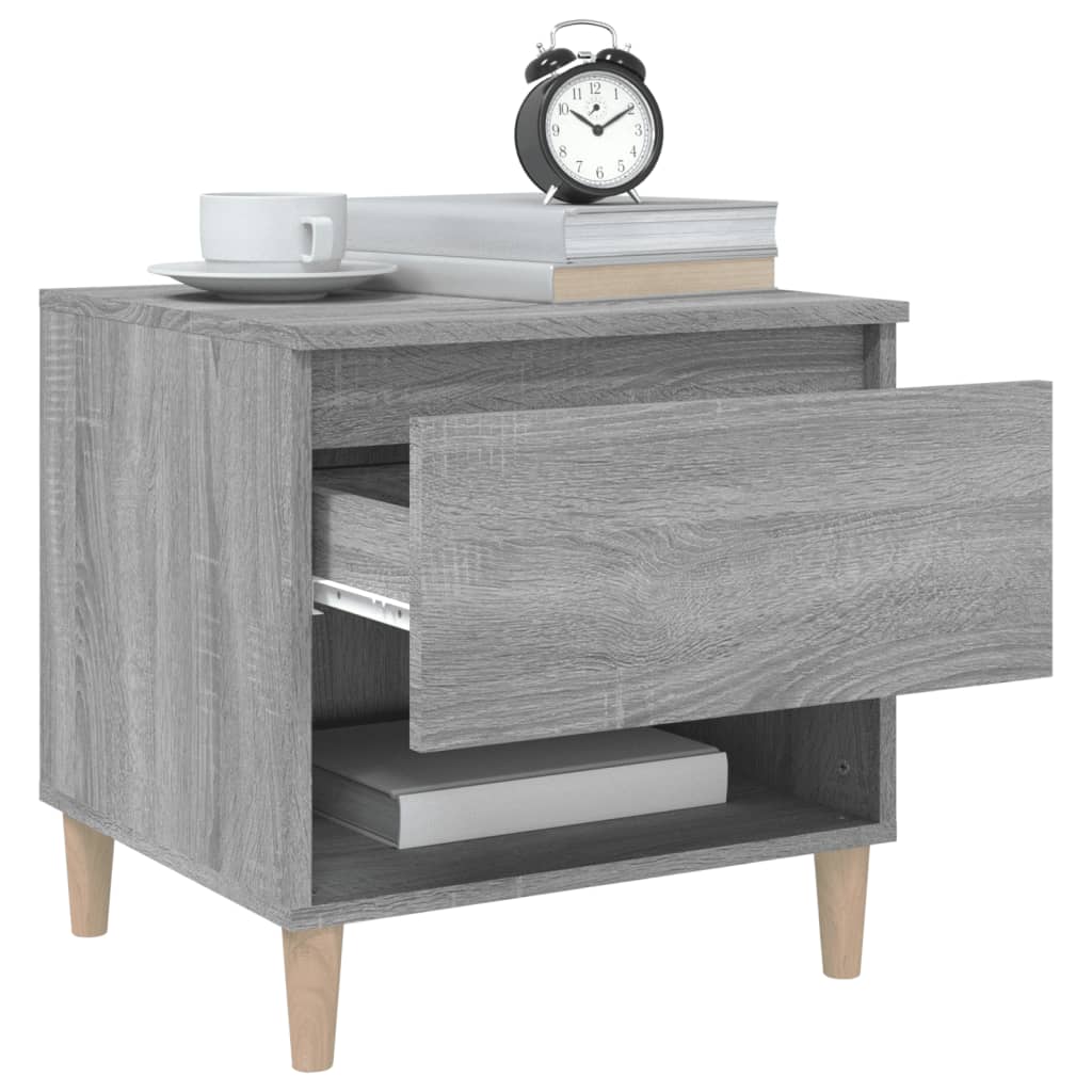 Nachtkastjes 2 st 50x46x50 cm bewerkt hout grijs sonoma eiken