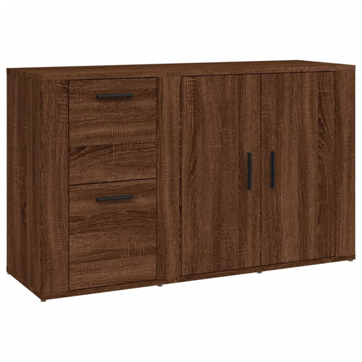 Dressoir 100x33x59,5 cm bewerkt hout bruineikenkleurig